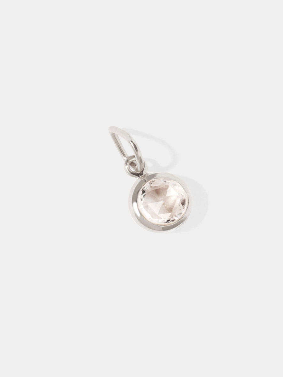 April Sterling Silver Birthstone Gemstone Pendant Crystal