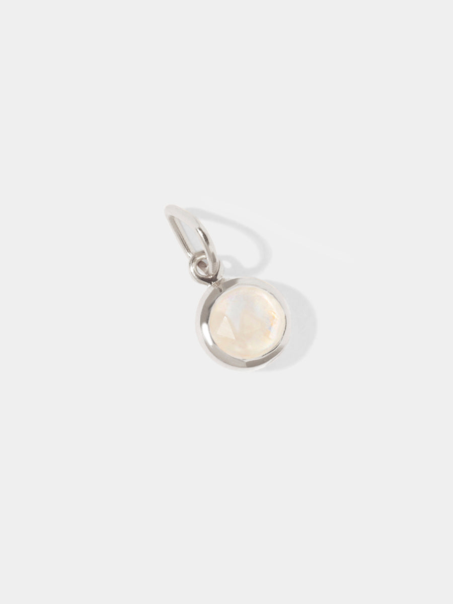 October Sterling Silver Birthstone Gemstone Pendant Moonstone
