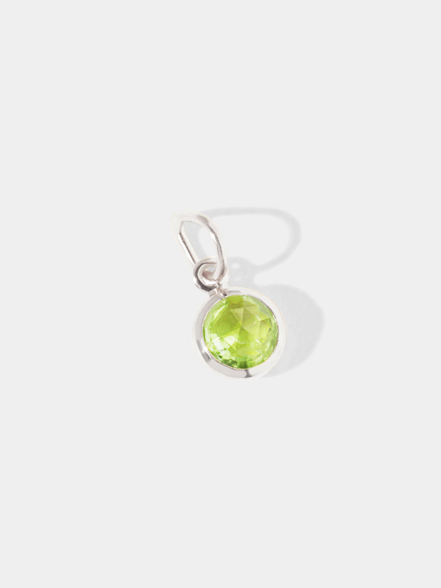 August Sterling Silver Birthstone Gemstone Pendant Peridot