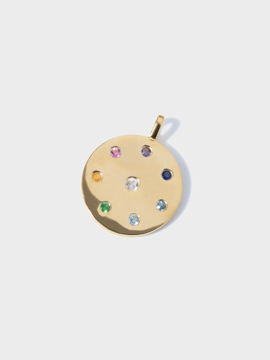 Gold Multi Gemstone Pendant Charm