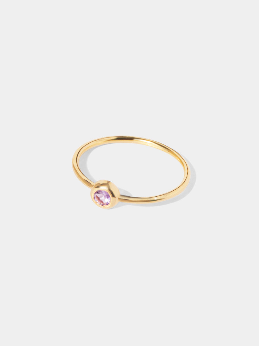18k Gold Vermeil Birthstone Gemstone Ring Stackable (Petite)