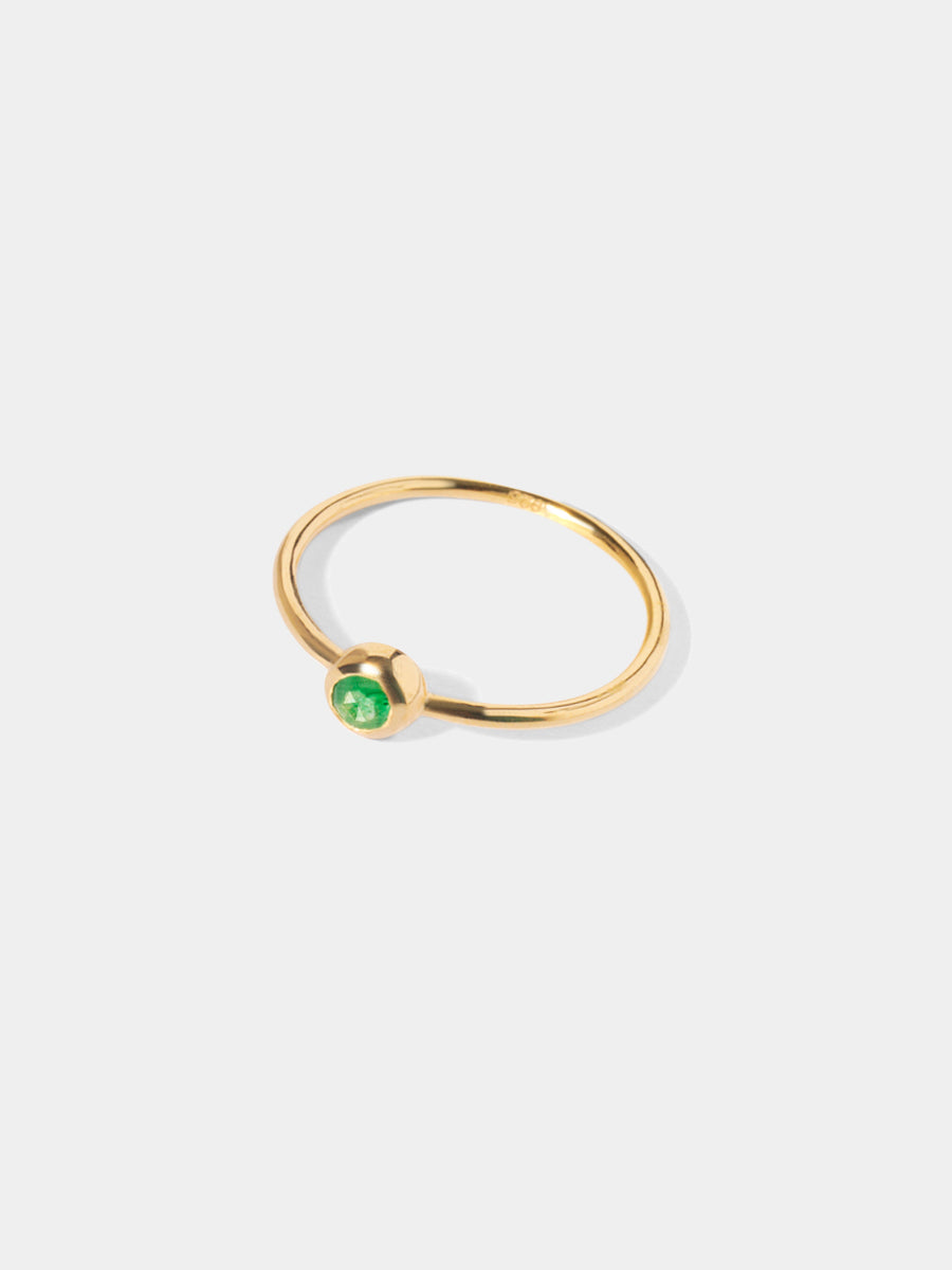 18k Gold Vermeil Birthstone Gemstone Ring Stackable (Petite)