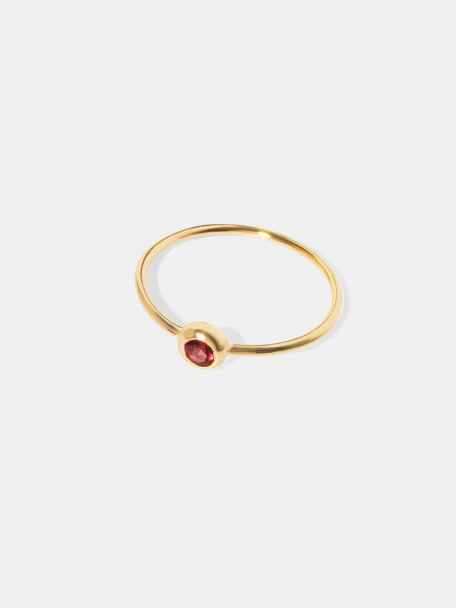 18k Gold Vermeil Birthstone Gemstone Ring Stackable (Petite)