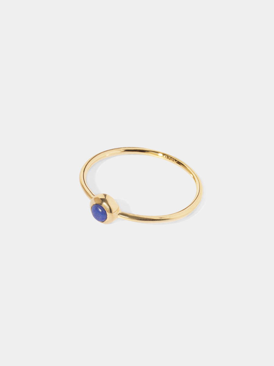 18k Gold Vermeil Birthstone Gemstone Ring Stackable (Petite)