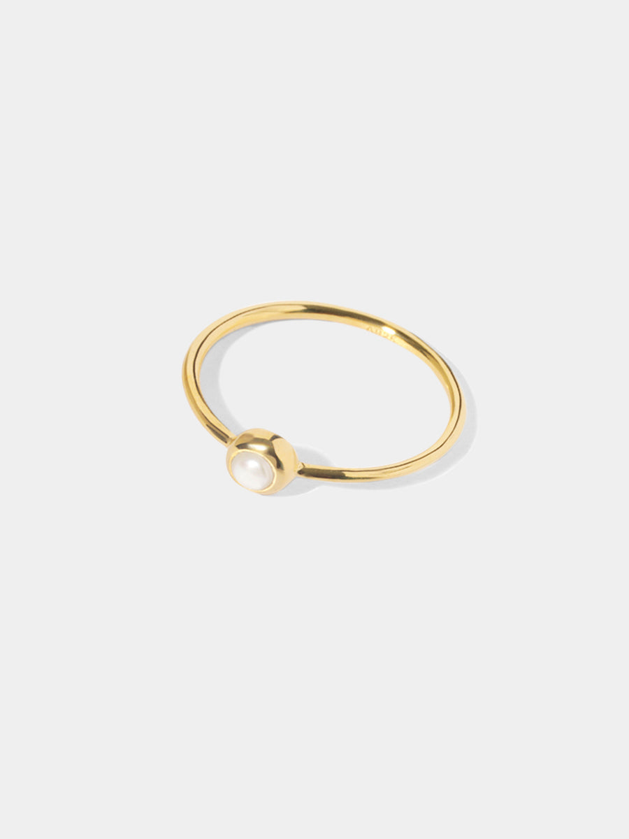 18k Gold Vermeil Birthstone Gemstone Ring Stackable (Petite)