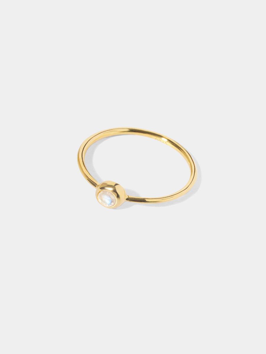 18k Gold Vermeil Birthstone Gemstone Ring Stackable (Petite)