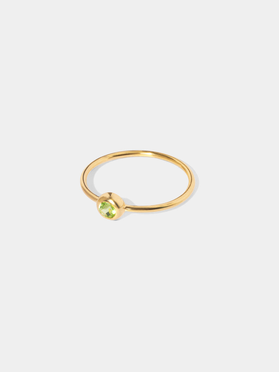18k Gold Vermeil Birthstone Gemstone Ring Stackable (Petite)