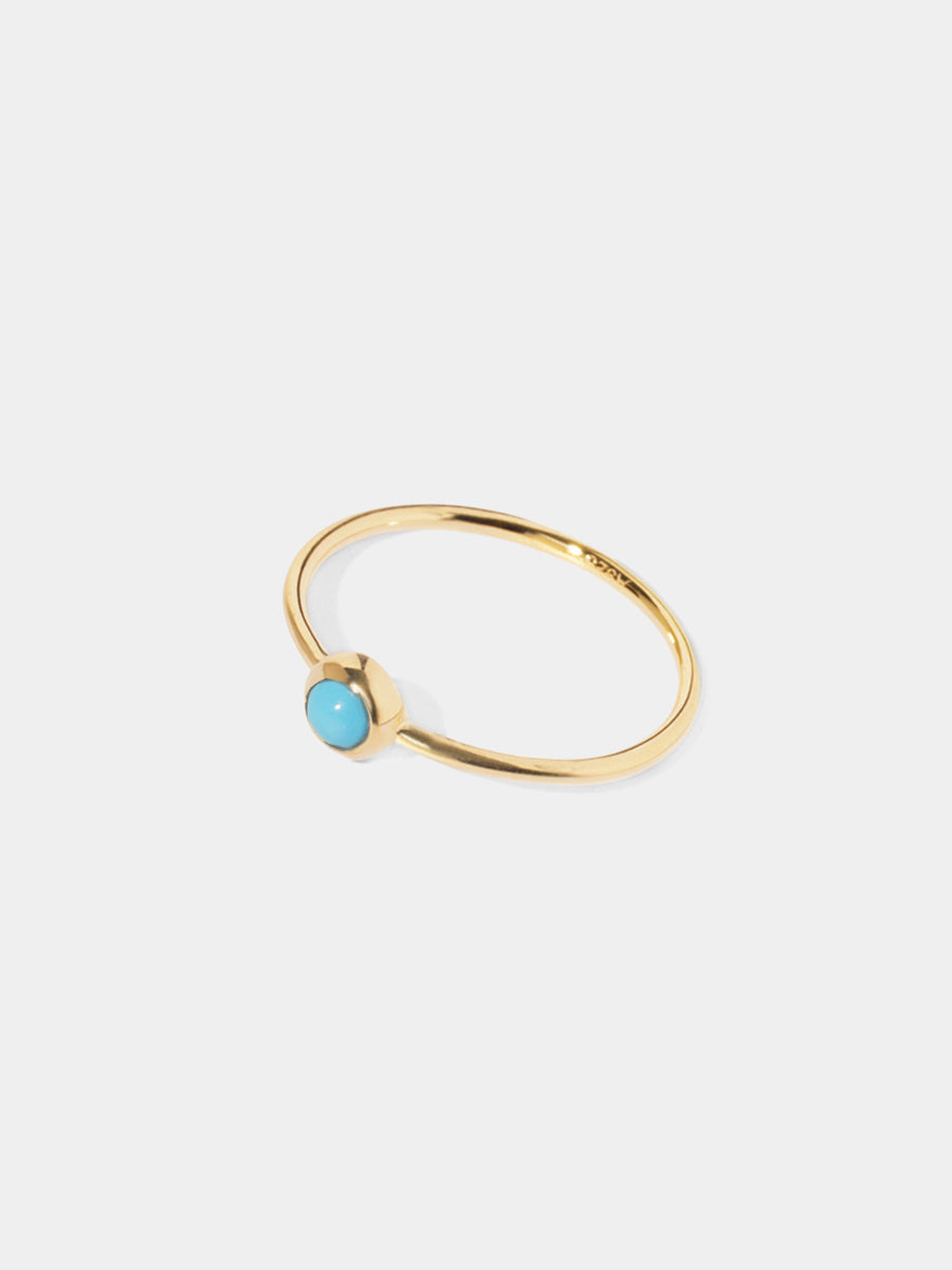 18k Gold Vermeil Birthstone Gemstone Ring Stackable (Petite)