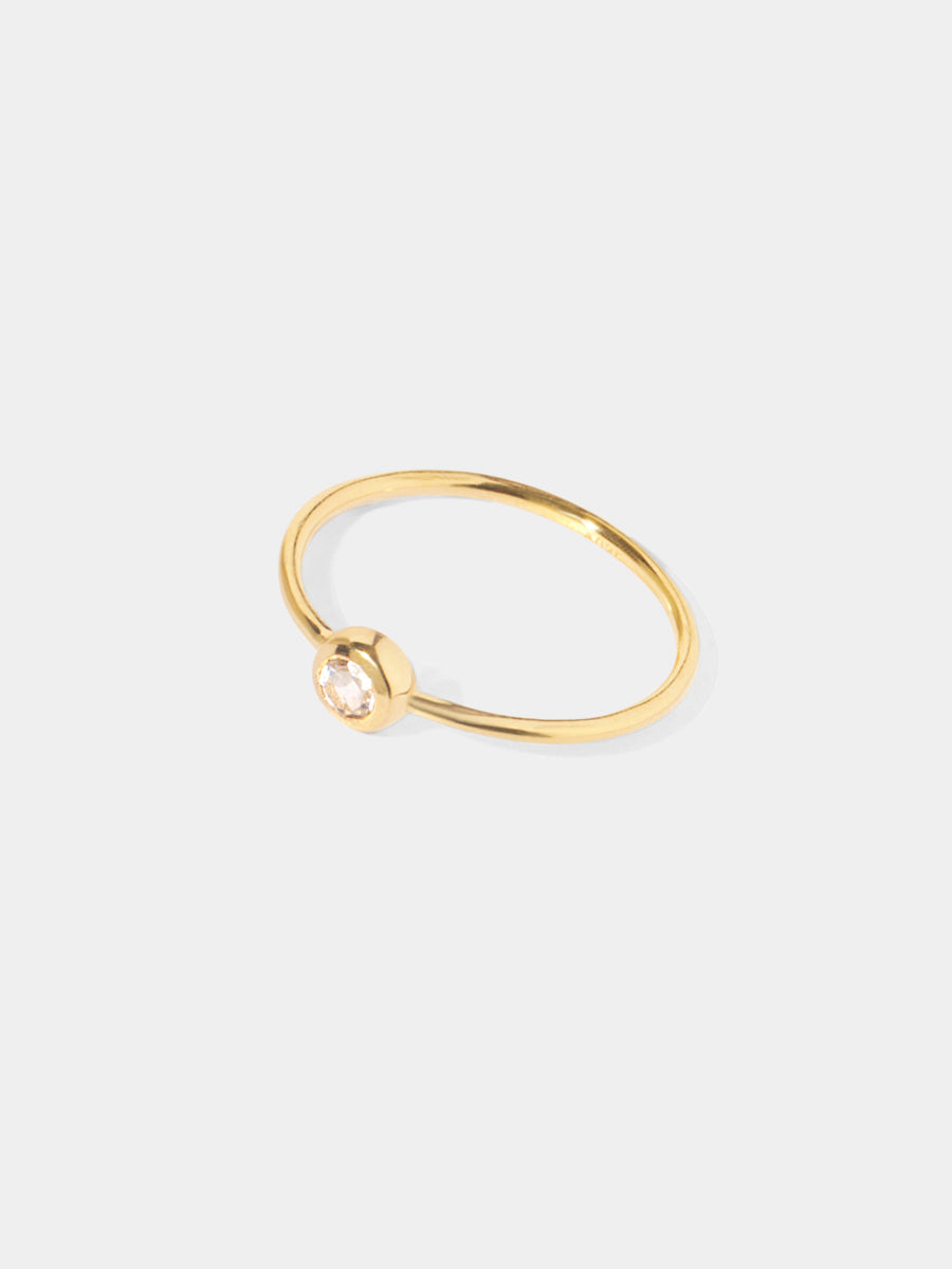 18k Gold Vermeil Birthstone Gemstone Ring Stackable (Petite)