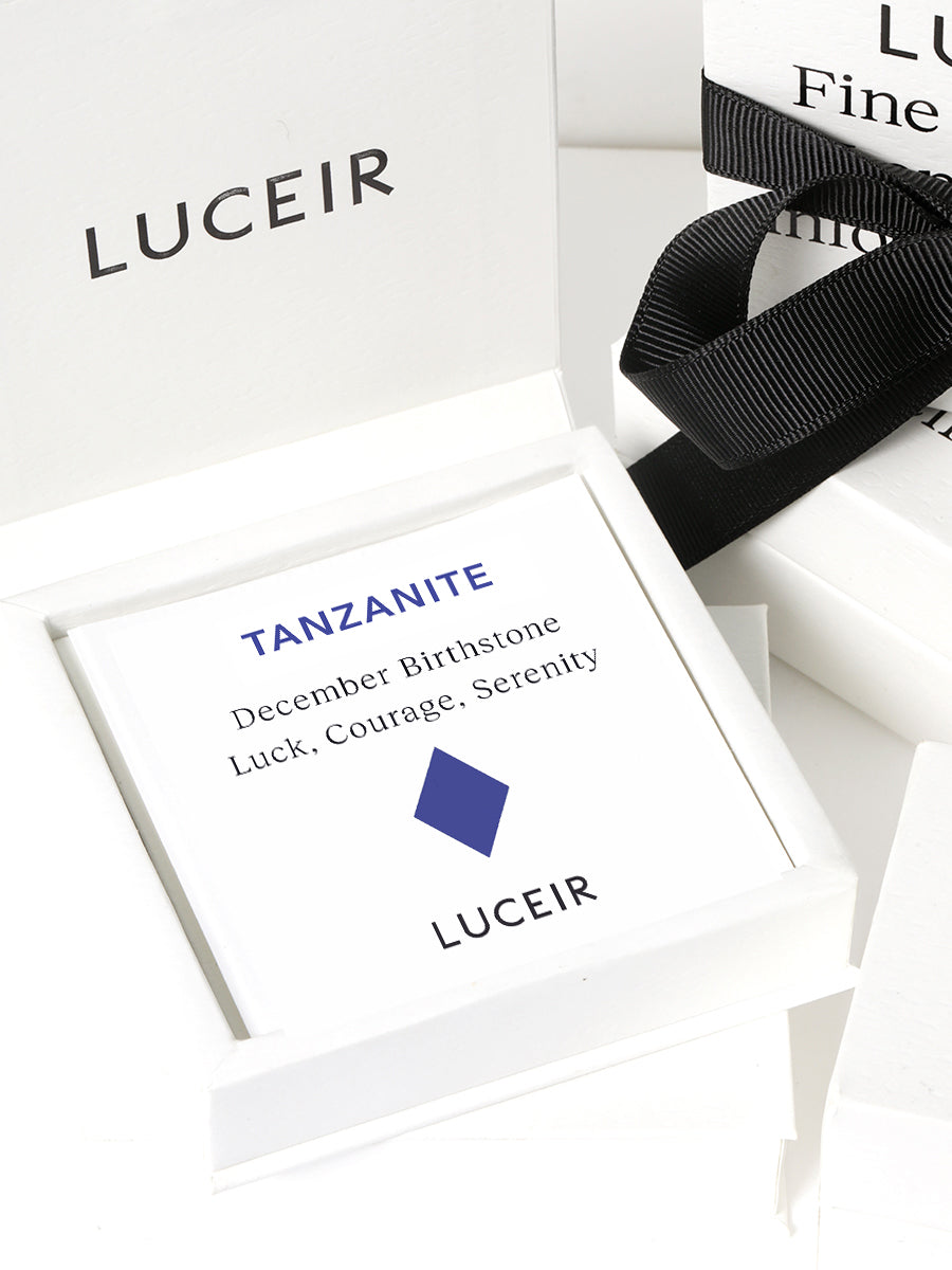 Gold Tanzanite December Birthstone Star Set Charm Necklace