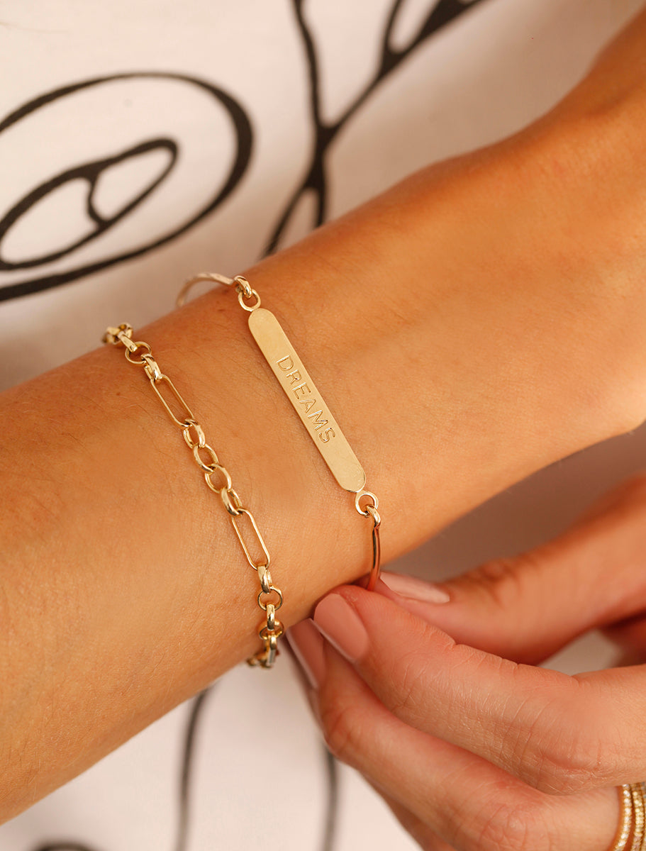 9K Gold Figaro Chain Bracelet