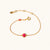 July 18k Gold Vermeil Birthstone Gemstone Bracelet Ruby Quartz