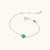 May Sterling Silver Birthstone Gemstone Bracelet Emerald Quartz