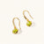 August 18k Gold Vermeil Birthstone Gemstone Hook Earrings Peridot
