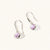 February Sterling Silver Birthstone Gemstone Hook Earrings Brazilian Amethystine