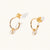 June 18k Gold Vermeil Birthstone Gemstone Hoop Earrings (Petite) Pearl