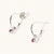 February Sterling Silver Birthstone Gemstone Hoop Earrings (Petite) Brazilian Amethyst