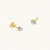 March 18k Gold Vermeil Birthstone Gemstone Stud Earrings (Petite) Blue Topaz