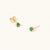 May 18k Gold Vermeil Birthstone Gemstone Stud Earrings (Petite) Emerald Quartz