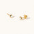 October 18k Gold Vermeil Birthstone Gemstone Stud Earrings (Petite) Moonstone