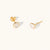 October 18k Gold Vermeil Birthstone Gemstone Bezel Set Stud Earrings Moonstone