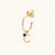 September 18k Gold Vermeil Initial & Birthstone Gemstone Personalised Hoop Earrings Lapis Lazuli