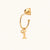 November 18k Gold Vermeil Initial & Birthstone Gemstone Personalised Hoop Earrings Citrine