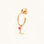 July 18k Gold Vermeil Initial & Birthstone Gemstone Personalised Hoop Earrings Ruby Quartz
