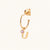 February 18k Gold Vermeil Initial & Birthstone Gemstone Personalised Hoop Earrings Brazilian Amethyst