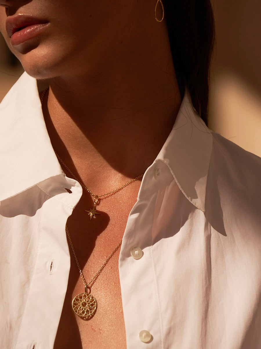 18k Gold Vermeil Dreamcatcher Necklace (Petite)