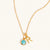 December 18k Gold Vermeil Initial & Birthstone Gemstone Charm Necklace Turquoise