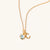 March 18k Gold Vermeil Initial & Birthstone Gemstone Charm Necklace Blue Topaz