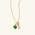 May 18k Gold Vermeil Initial & Birthstone Gemstone Charm Necklace Emerald Quartz
