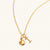 November 18k Gold Vermeil Initial & Birthstone Gemstone Charm Necklace Citrine