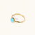 December 18k Gold Vermeil Birthstone Gemstone Ring Stackable Turquoise