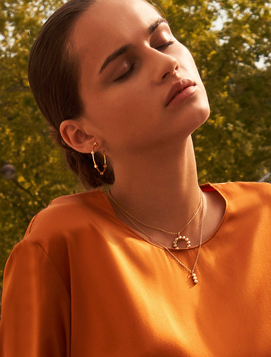 18k Gold Vermeil Trinity Pearl Trio Necklace