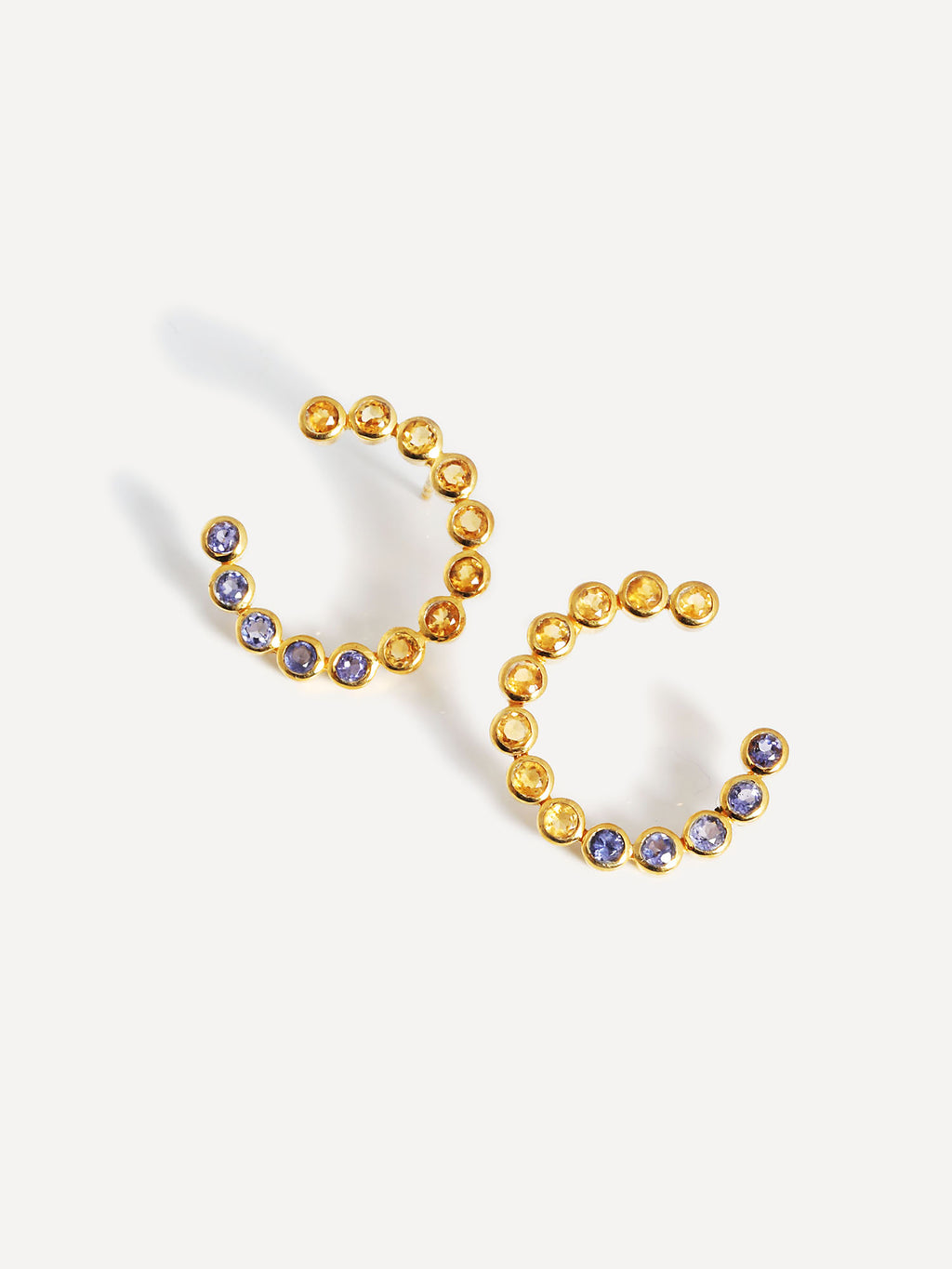 Boucles d'oreilles pendantes en pierre de lune plaquées or 18 carats