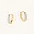March 18k Gold Vermeil Birthstone Gemstone Huggie Hoop Earrings Aquamarine