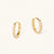 October 18k Gold Vermeil Birthstone Gemstone Huggie Hoop Earrings Pink Tourmaline