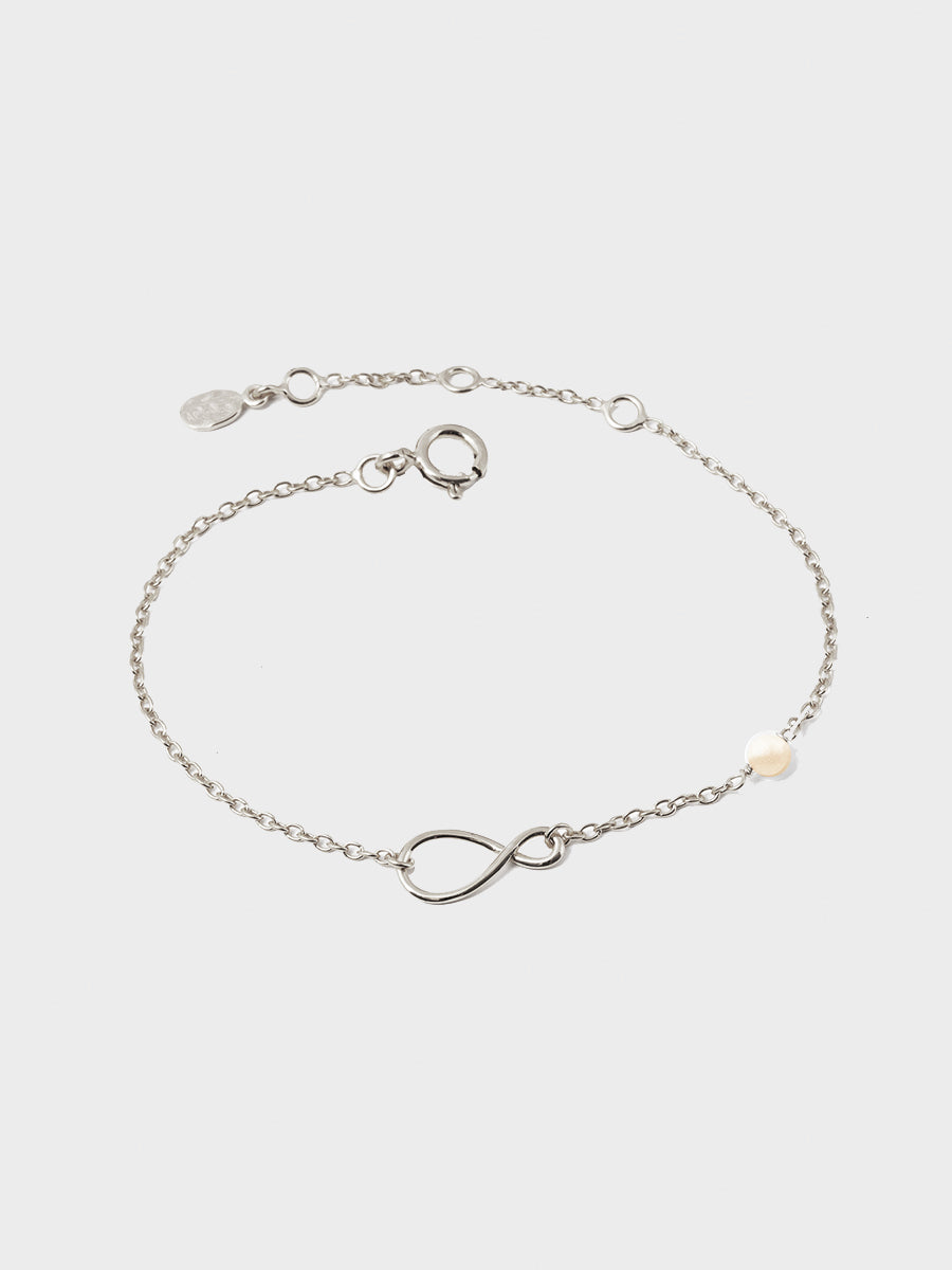 Sterling Silver Pearl Infinity Bracelet