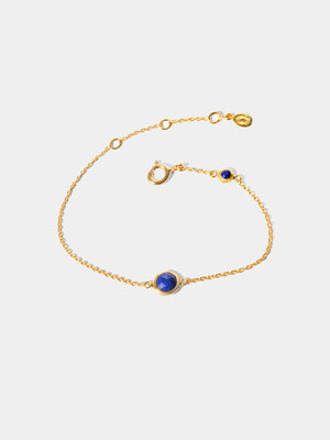 September 18k Gold Vermeil Birthstone Gemstone Bracelet Lapis Lazuli