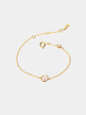 June 18k Gold Vermeil Birthstone Gemstone Bracelet Pearl