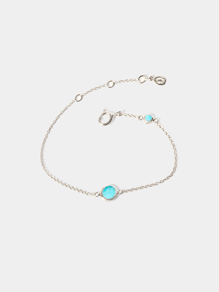 December Sterling Silver Birthstone Gemstone Bracelet Turquoise