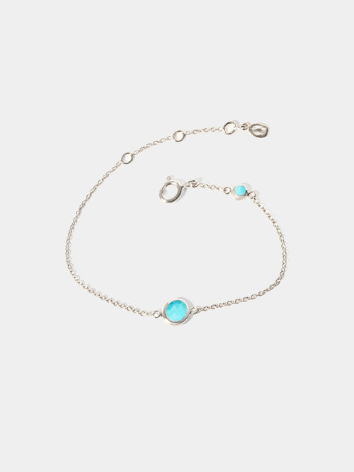 December Sterling Silver Birthstone Gemstone Bracelet Turquoise