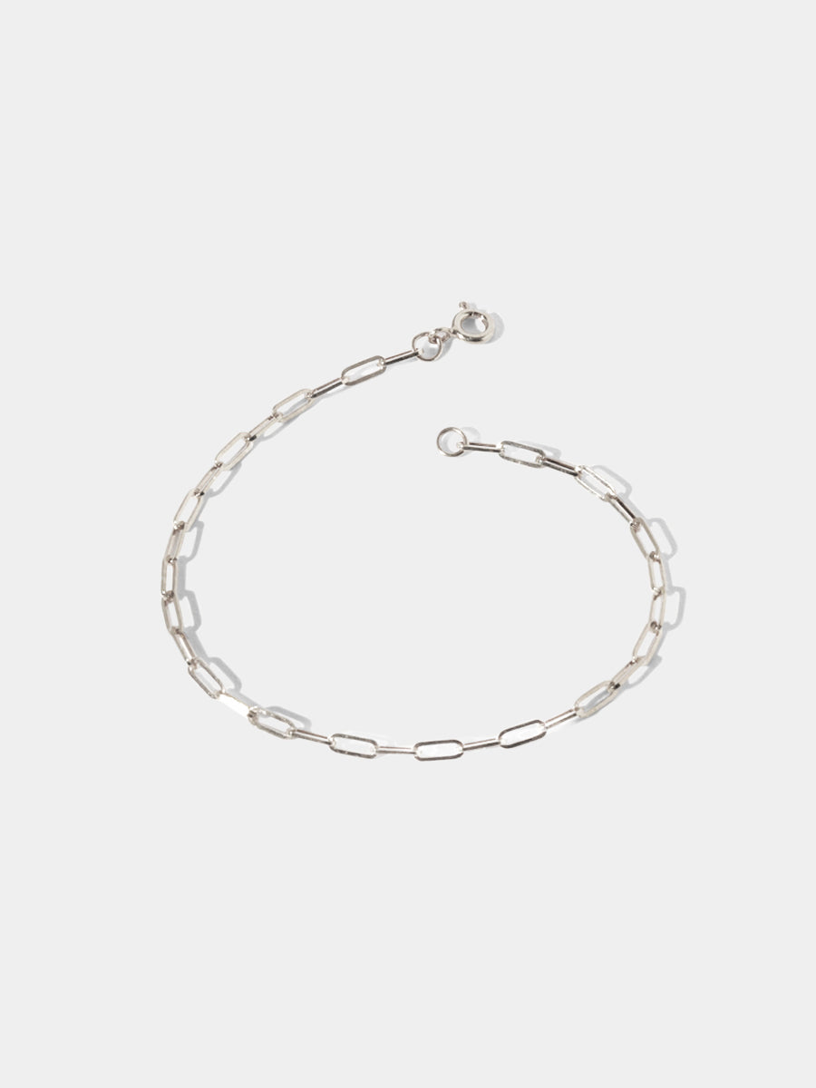 Sterling Silver Paperclip Flat Link Bracelet