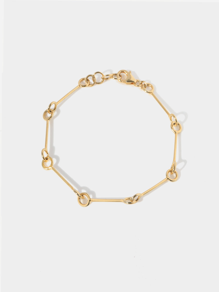 Gold Signature Link Charm Bracelet