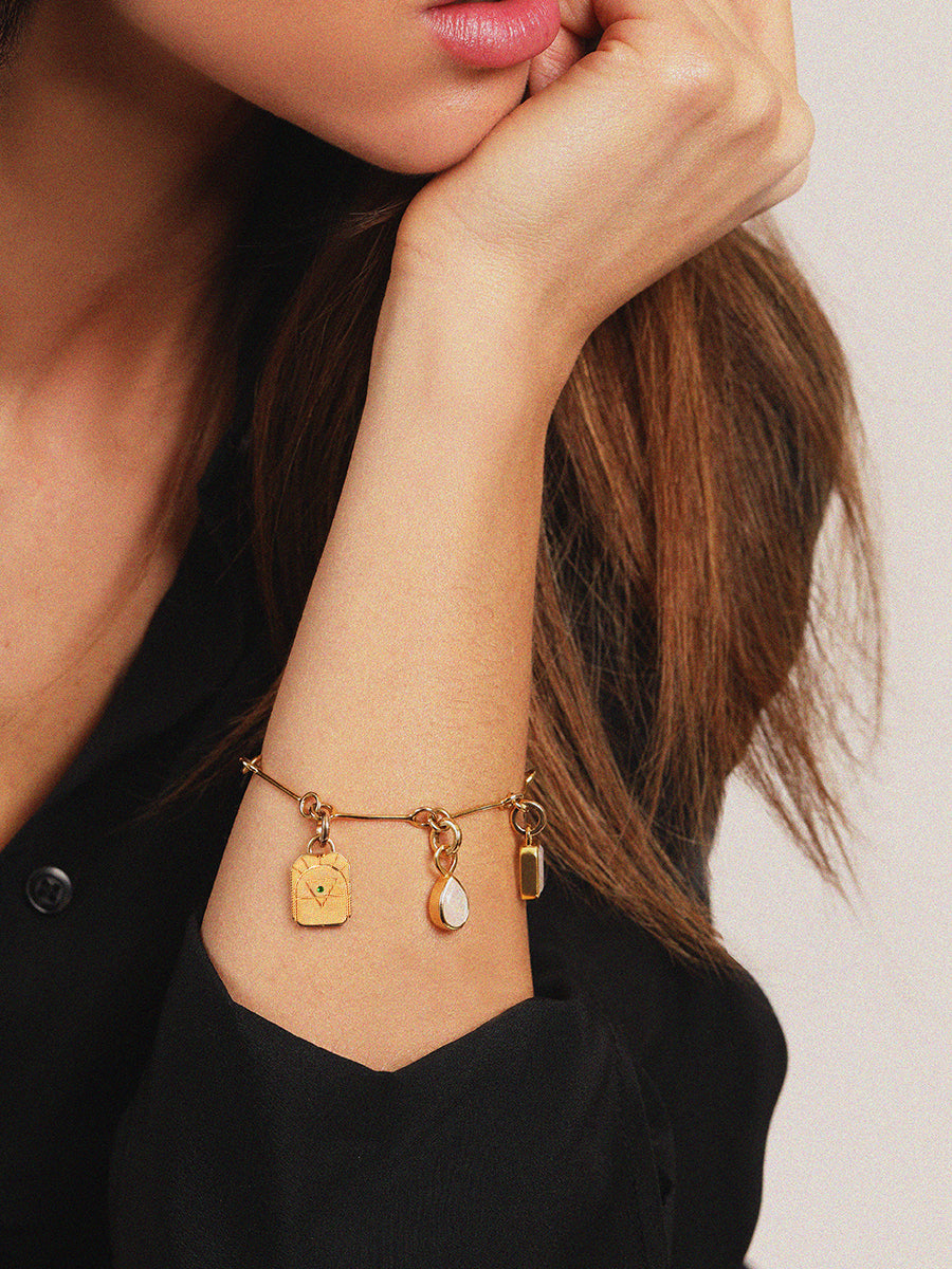 Gold Elements Earth Sign and Tsavourite Gemstone Pendant