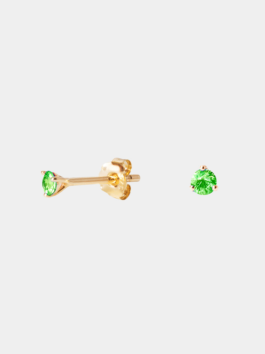 9K Gold Tiny Tsavourite Stud Earrings