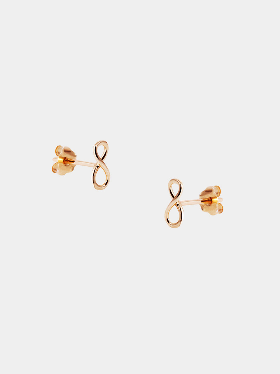 9K Gold Infinity Stud Earrings