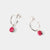 July Sterling Silver Birthstone Gemstone Hoop Earrings Ruby Quartz